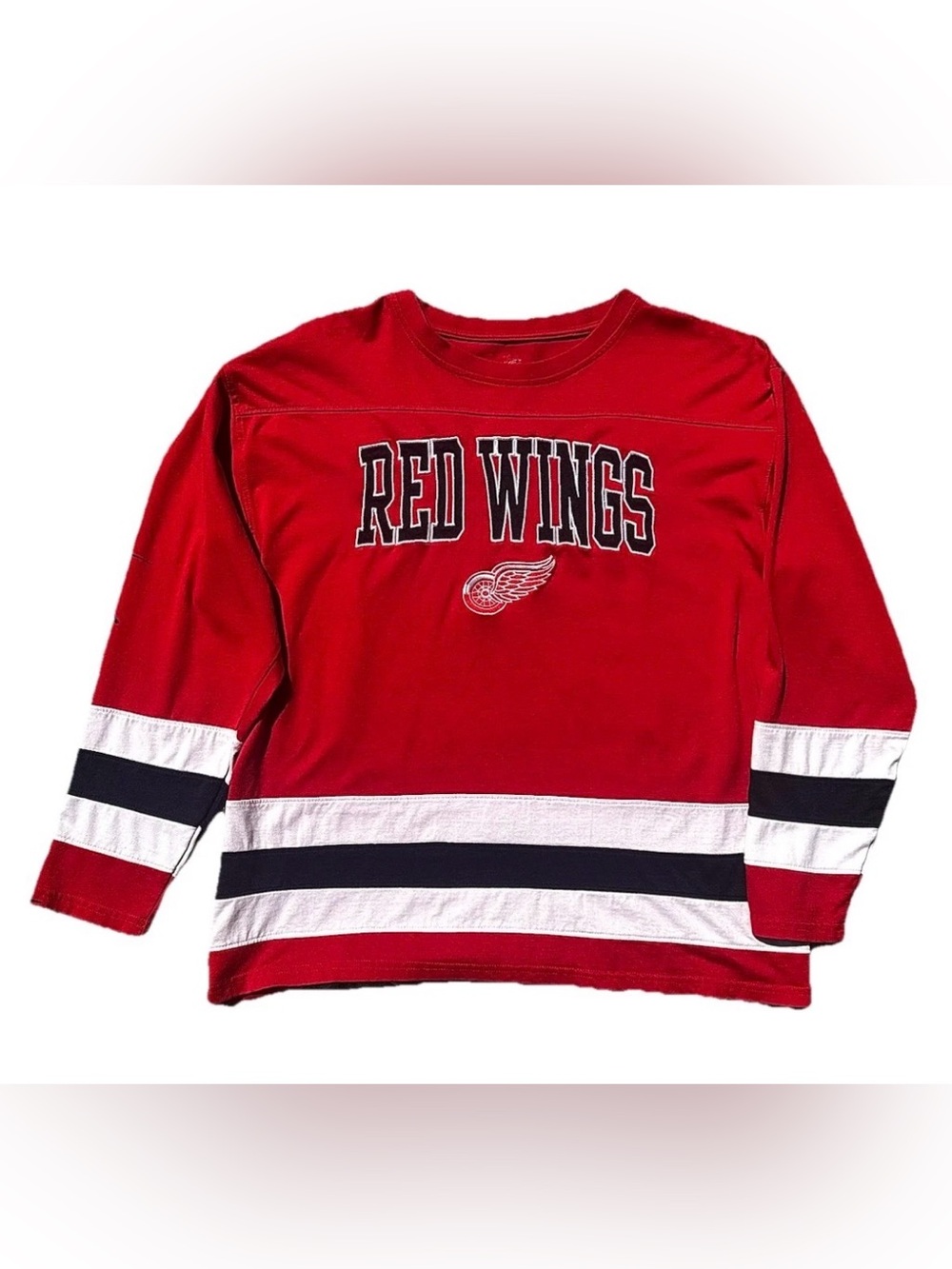 Vintage NHL Certified Detroit Red Wings XL Red Long Sleeve Shirt 90s